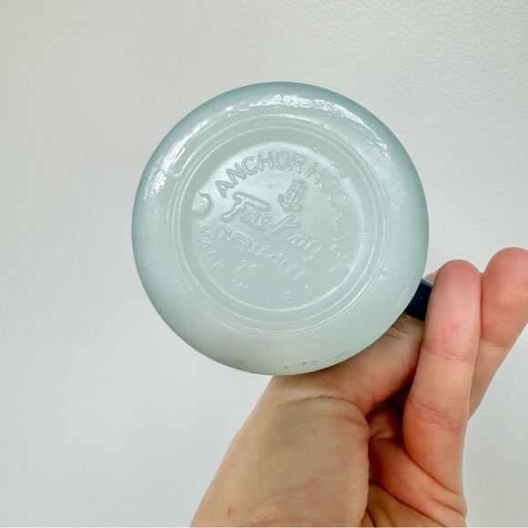 Like New Fire King Coffee Mug Cup Kimberly Blue Diamond Anchor Hocking - Picture 3 of 6